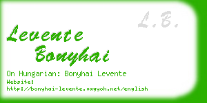levente bonyhai business card